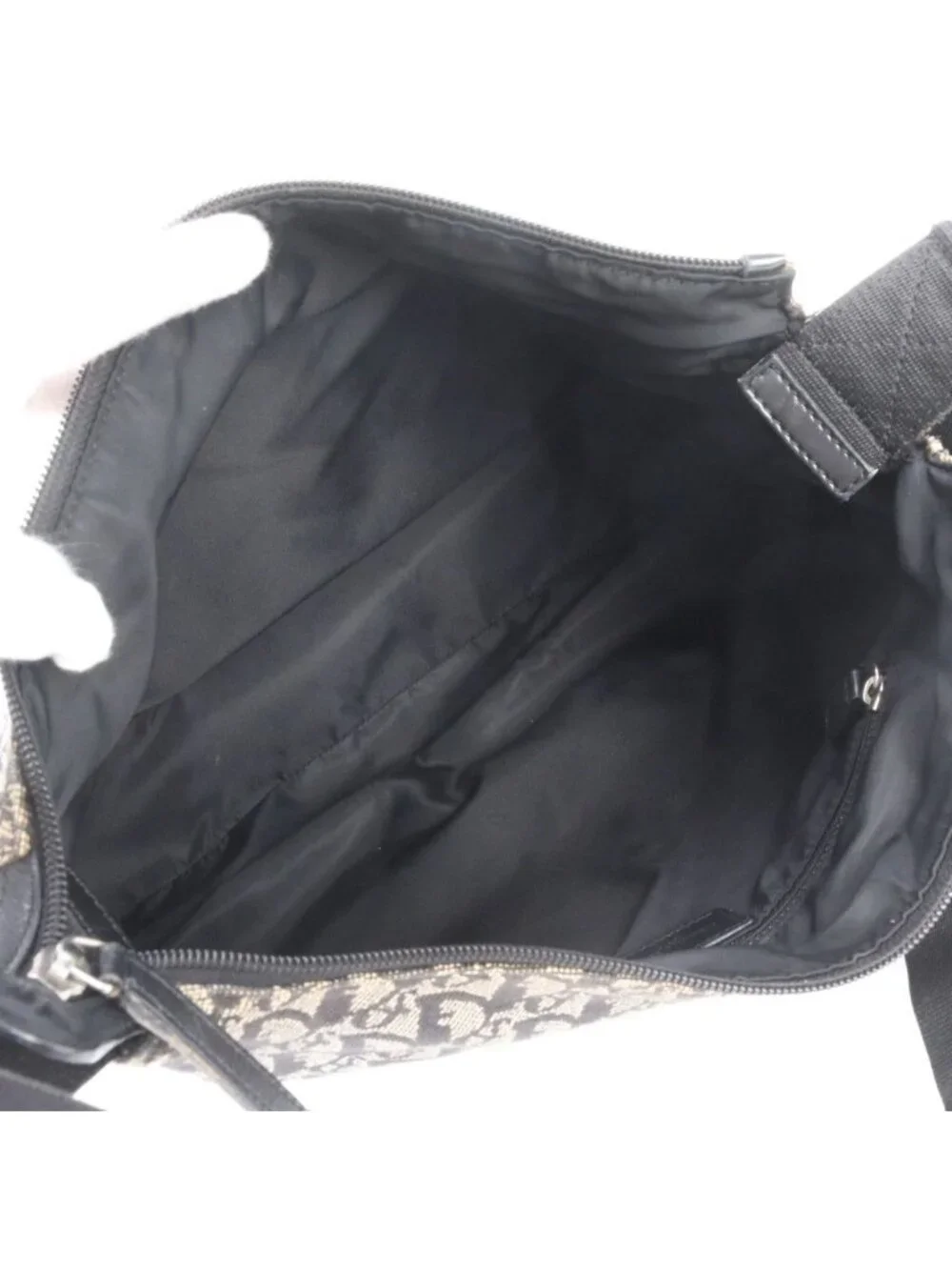 Dior Trotter Leather Shoulder Bag Crossbody Messenger Black